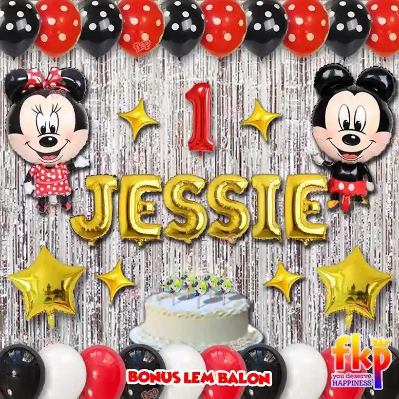 Mickey Minnie Bintang Gold T Silver