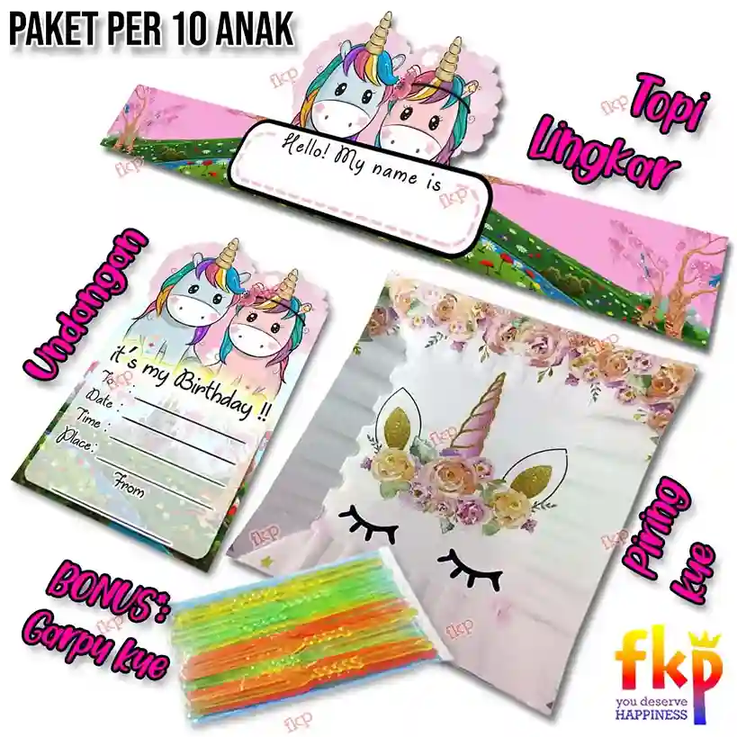Paket Piring Unicorn