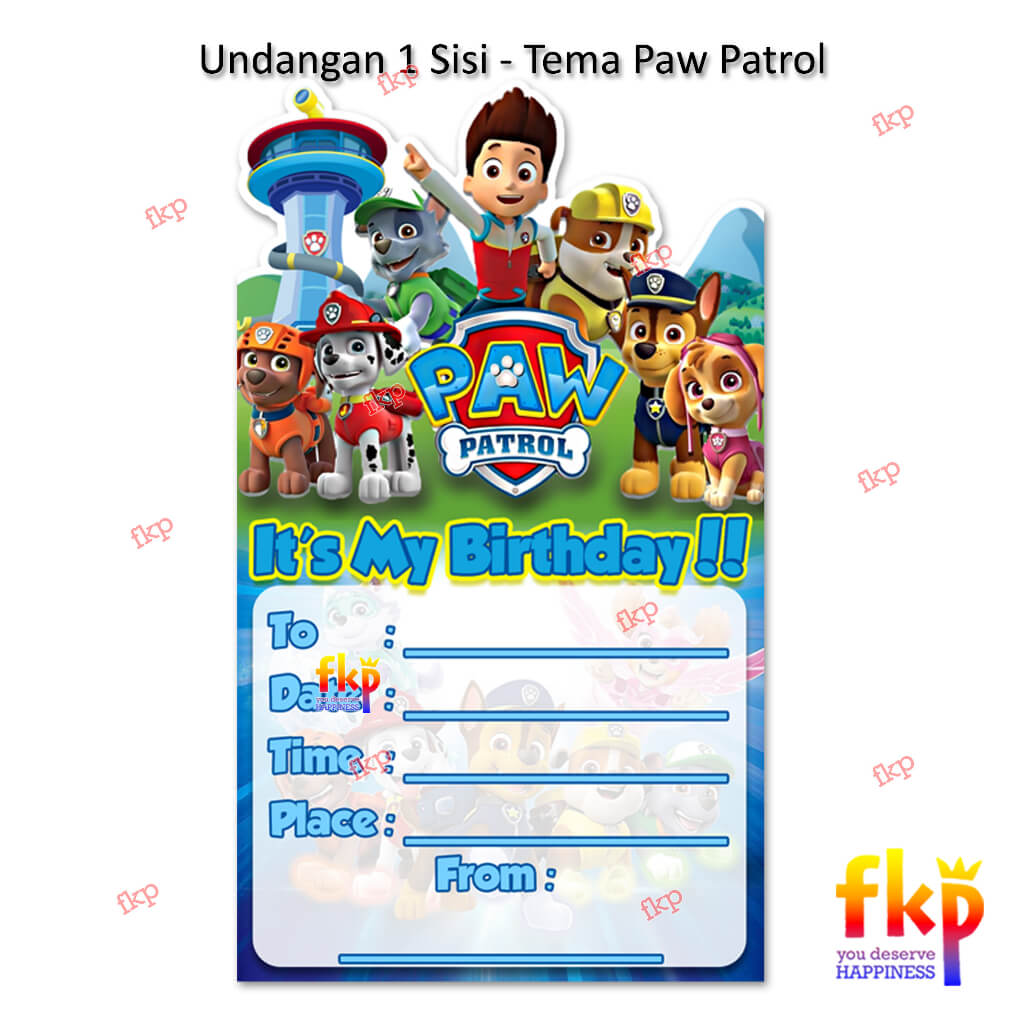Undangan Paw Patrol